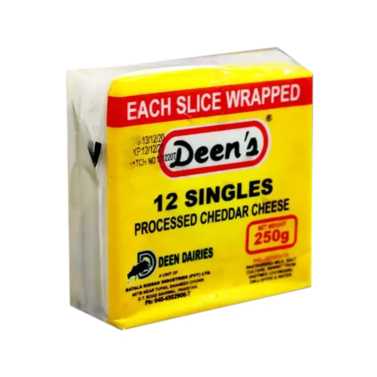 Deens Cheddar Cheese Slices 250Gm