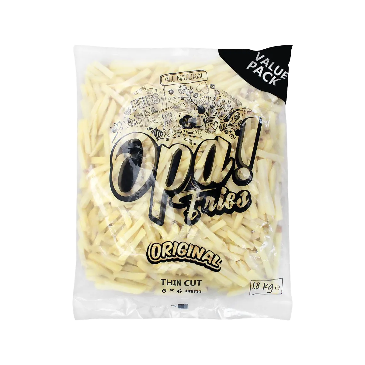 Opa Fries Orignal Thin Cut 6Mm 1.8Kg