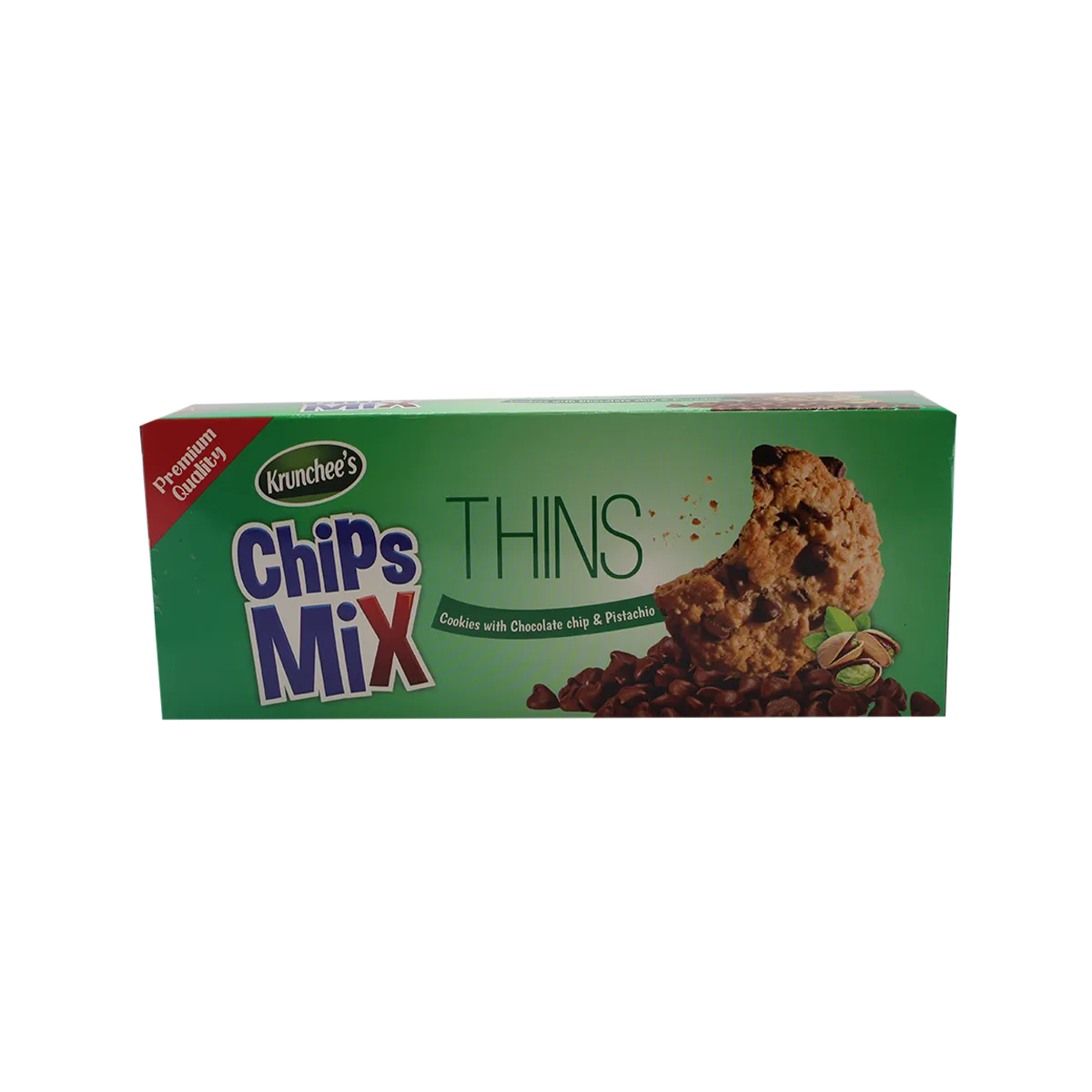 Krunchees Chips Mix Thins Cookies With Chocolate Chip & Pistachio