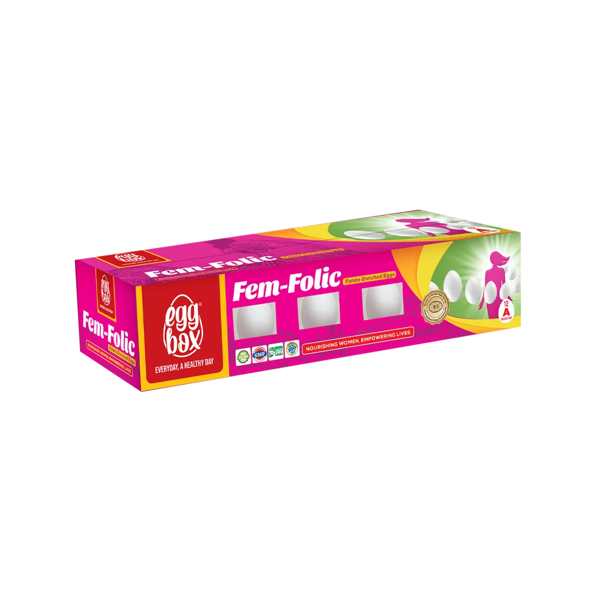 Egg Box Fem Folic 12Pcs