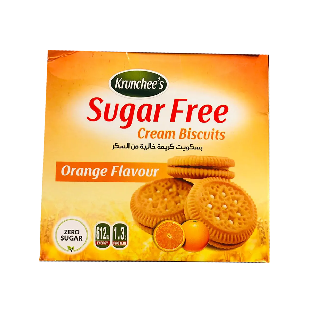 Krunchees Sugar Free Cream Biscuits Orange Flavour Zero Suger 140G
