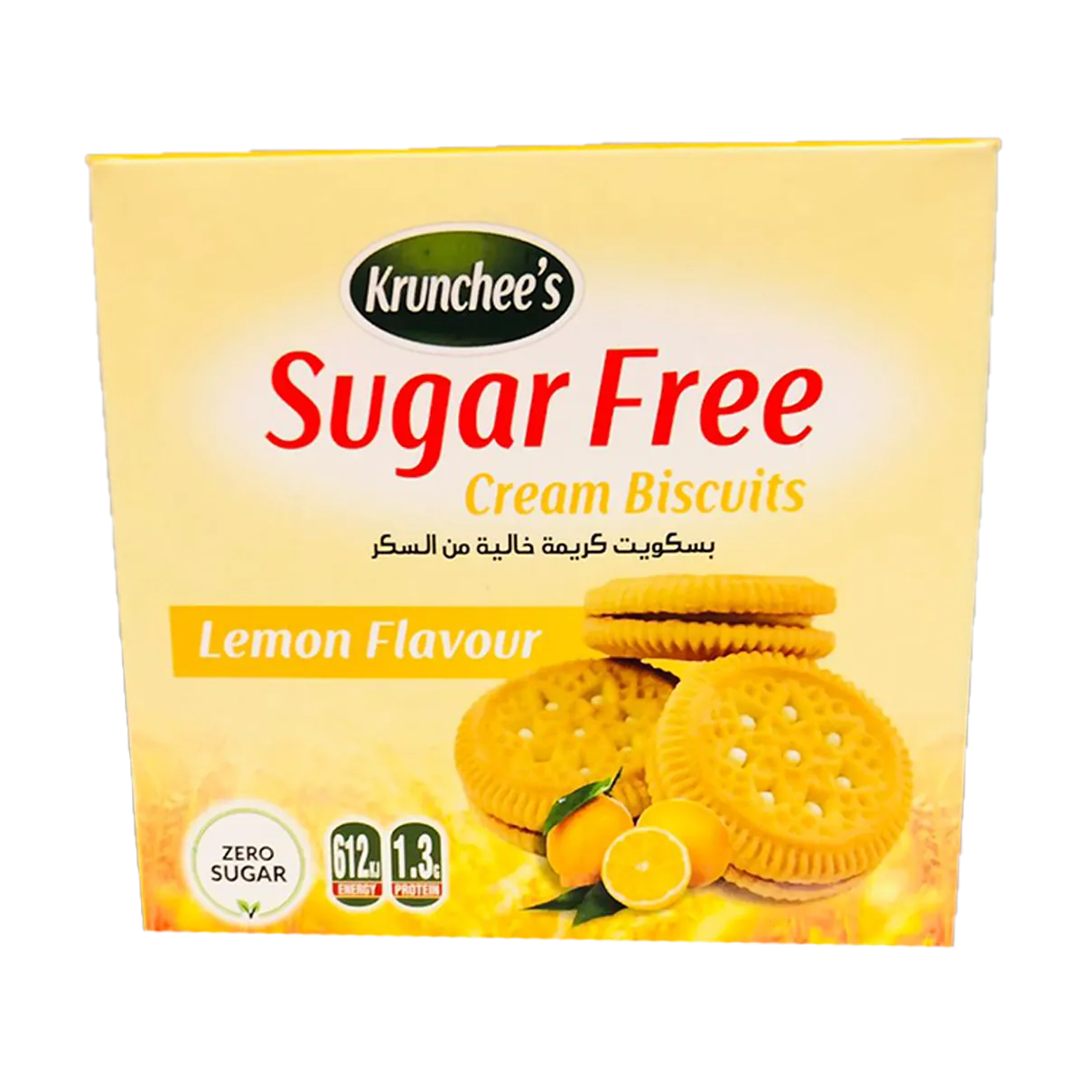 Krunchees Sugar Free Cream Biscuits Lemon Flavour Zero Suger 140G
