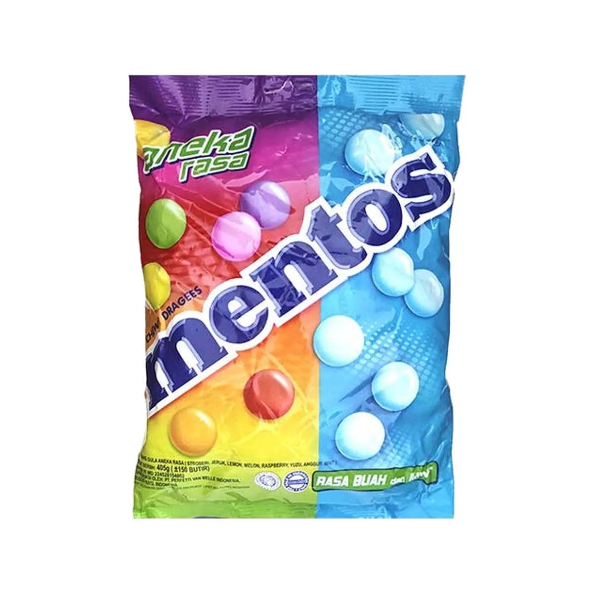 Mentos Chewy Dragees Fruit Mint Gums 405G