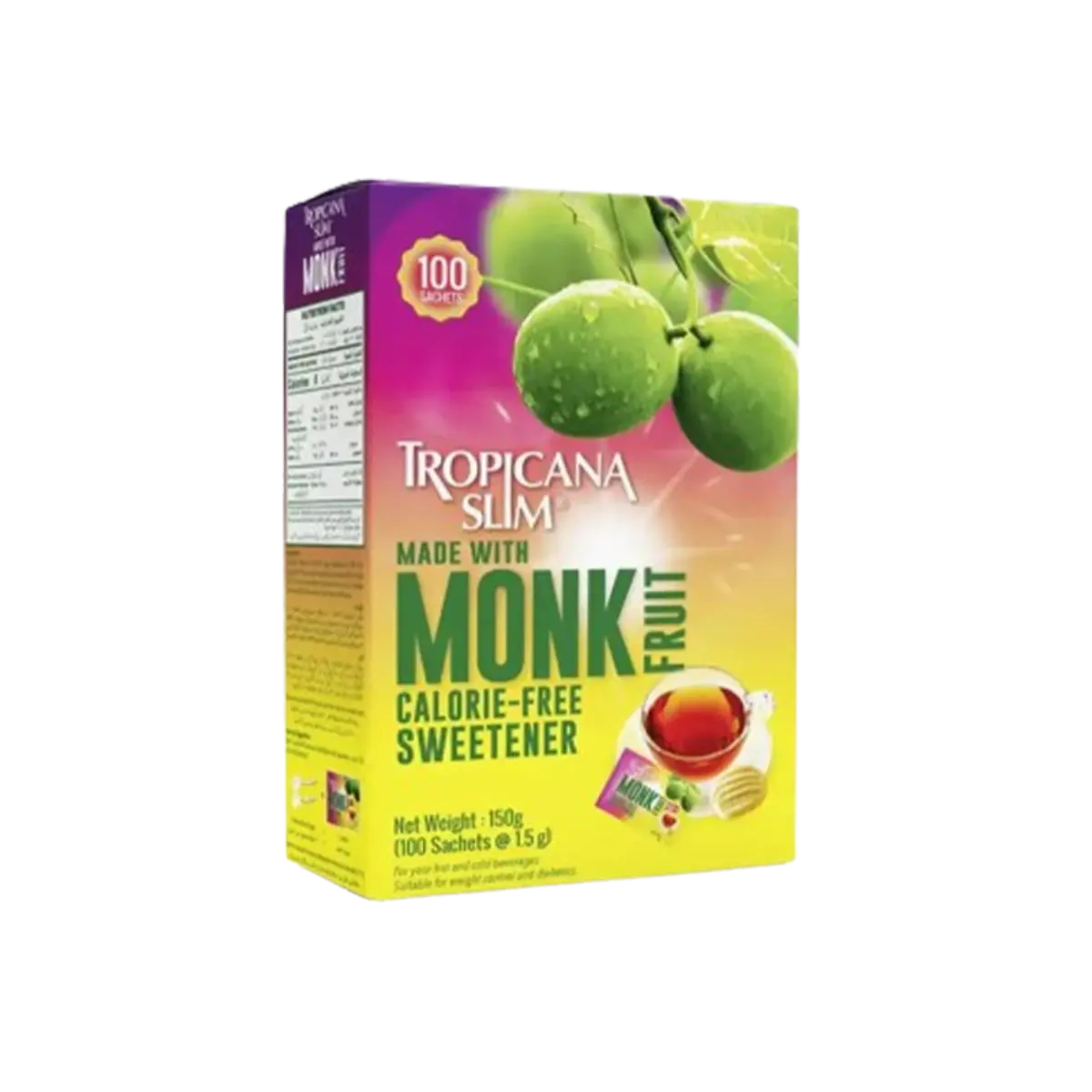 Tropicana Slim Monk Fruit Sweetener 100 Sachet