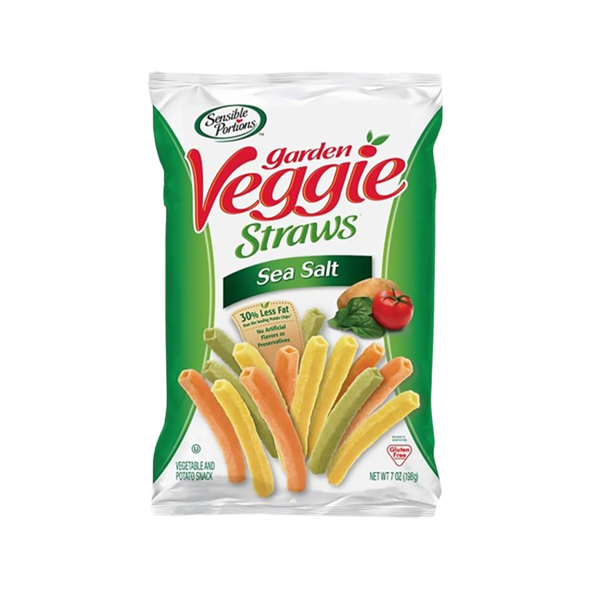 Sensible Portions, Garden Veggie Straws Sea Salt, Case Of 6, 7 oz