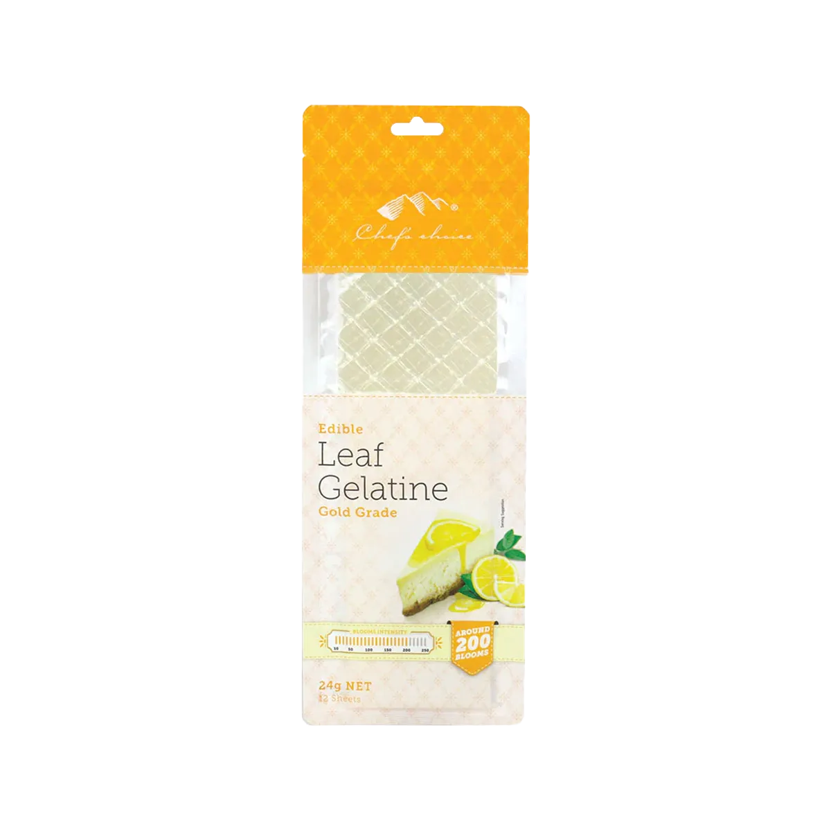 Chef's Choice Gelatine Leaf Sheets Gold 12S