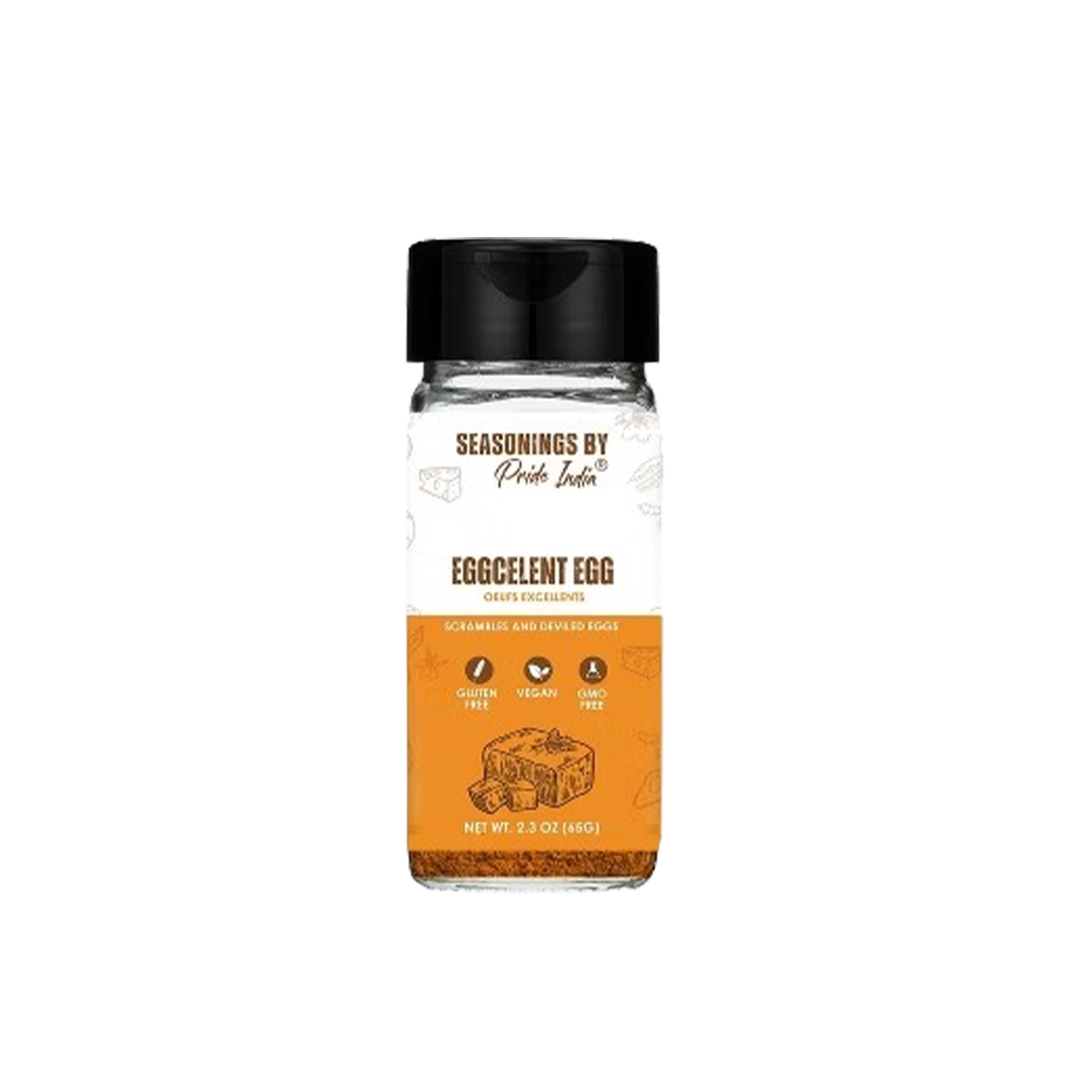 PRIDE OF INDIA Vegan Egg Seasoning w/ Dual Sifter Cap - Case of 6 - 2.3 oz