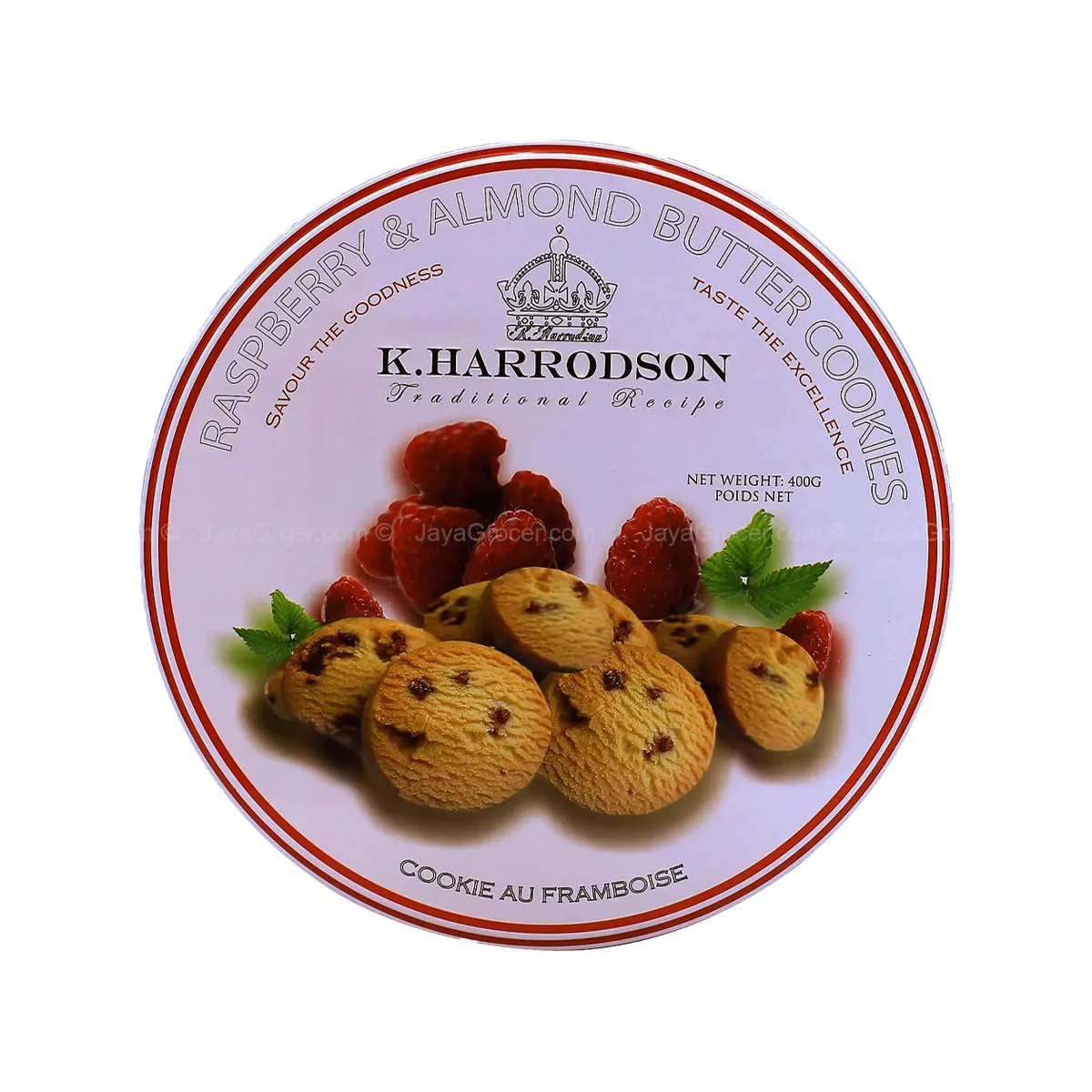 K.Harrodson Butter Cookies Raspberry Almond 400G