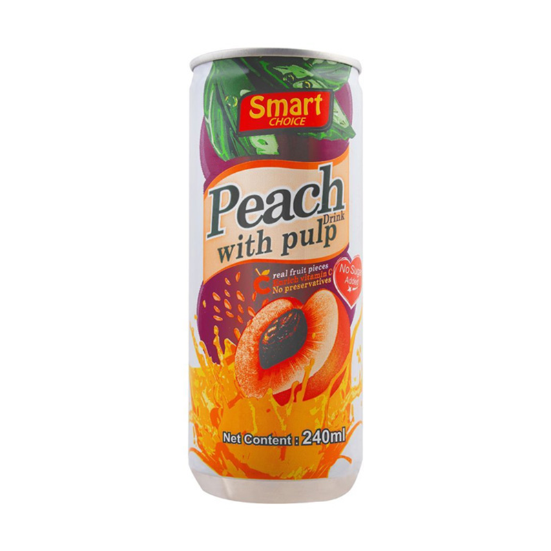 Smart Choice Juice Peach Pulp Sugar Free Can 240ml