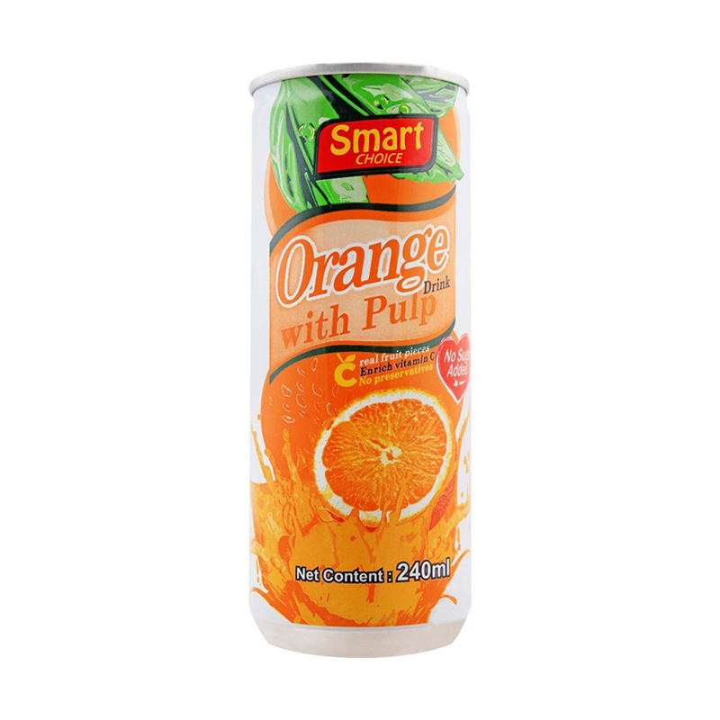 Smart Choice Juice Orange Pulp Sugar Free Can 240ml