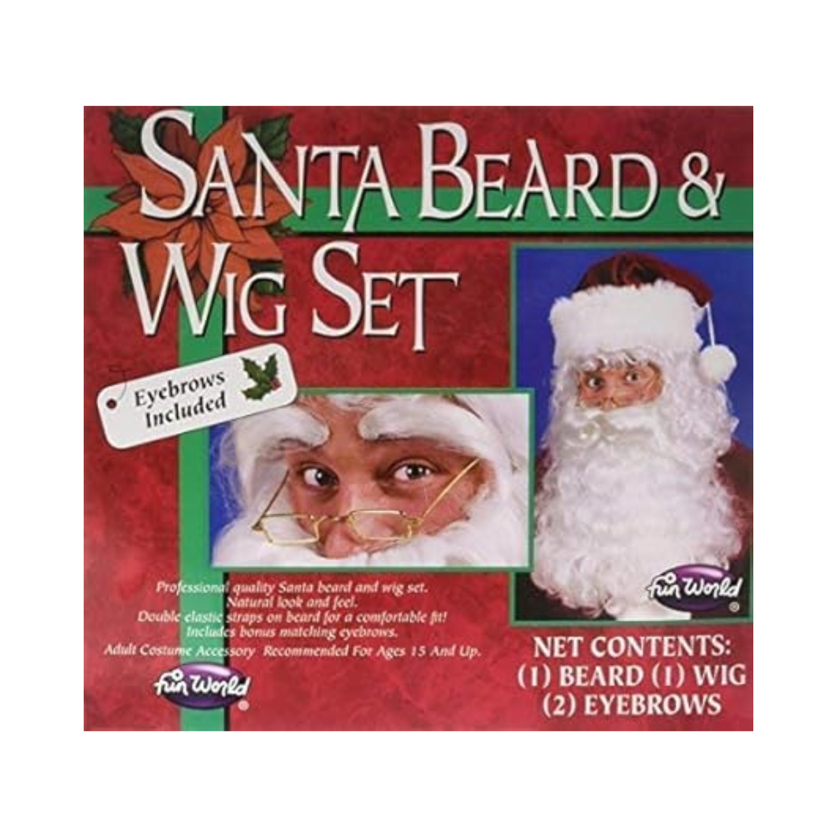FUN WORLD - Fun World Santa Wig & Beard Set - 1 Count