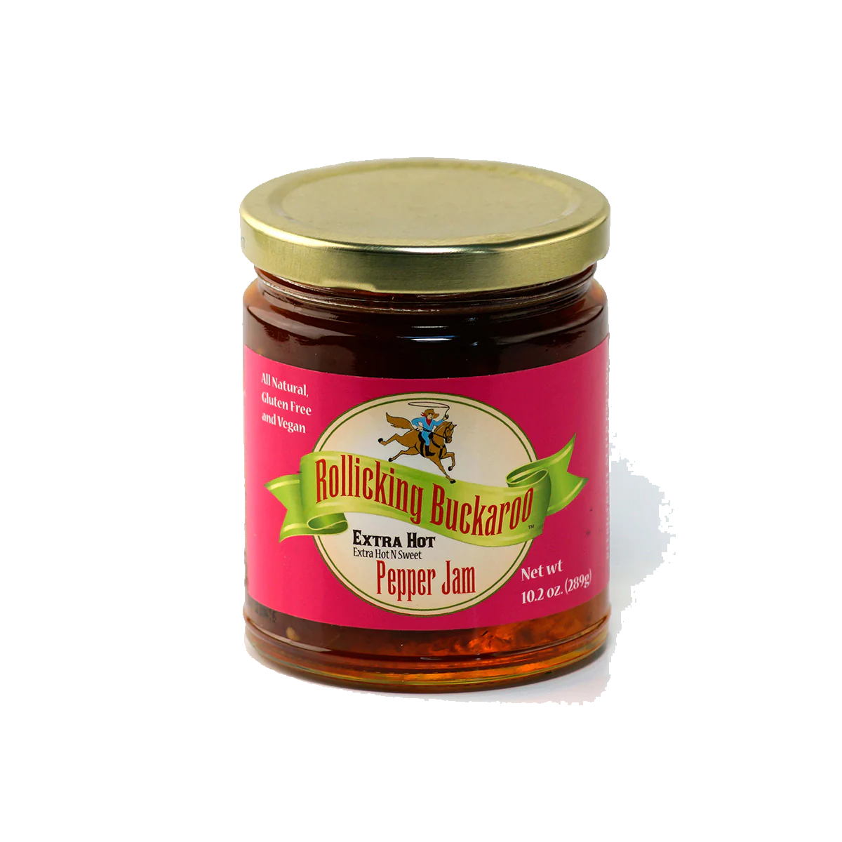 Rollicking Buckaroo Pepper Jam Extra Hot "Extra Hot N Sweet" - Case of 12 - 10.2 oz.