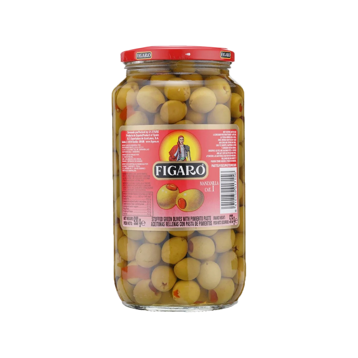 Figaro Green Olives Stuffed 935g