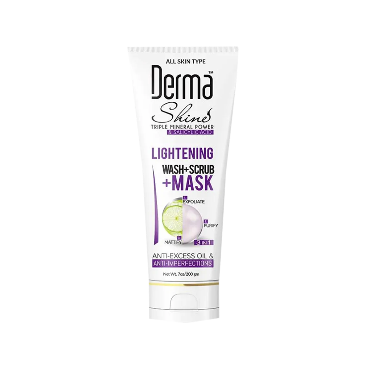Derma Shine Lightening Wash+Scrub Mask 200Gm