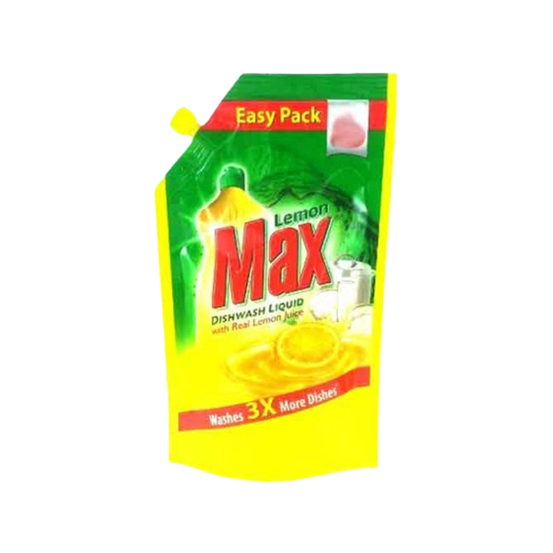 Max Dishwash Liquid Lemon Pouch 450ml