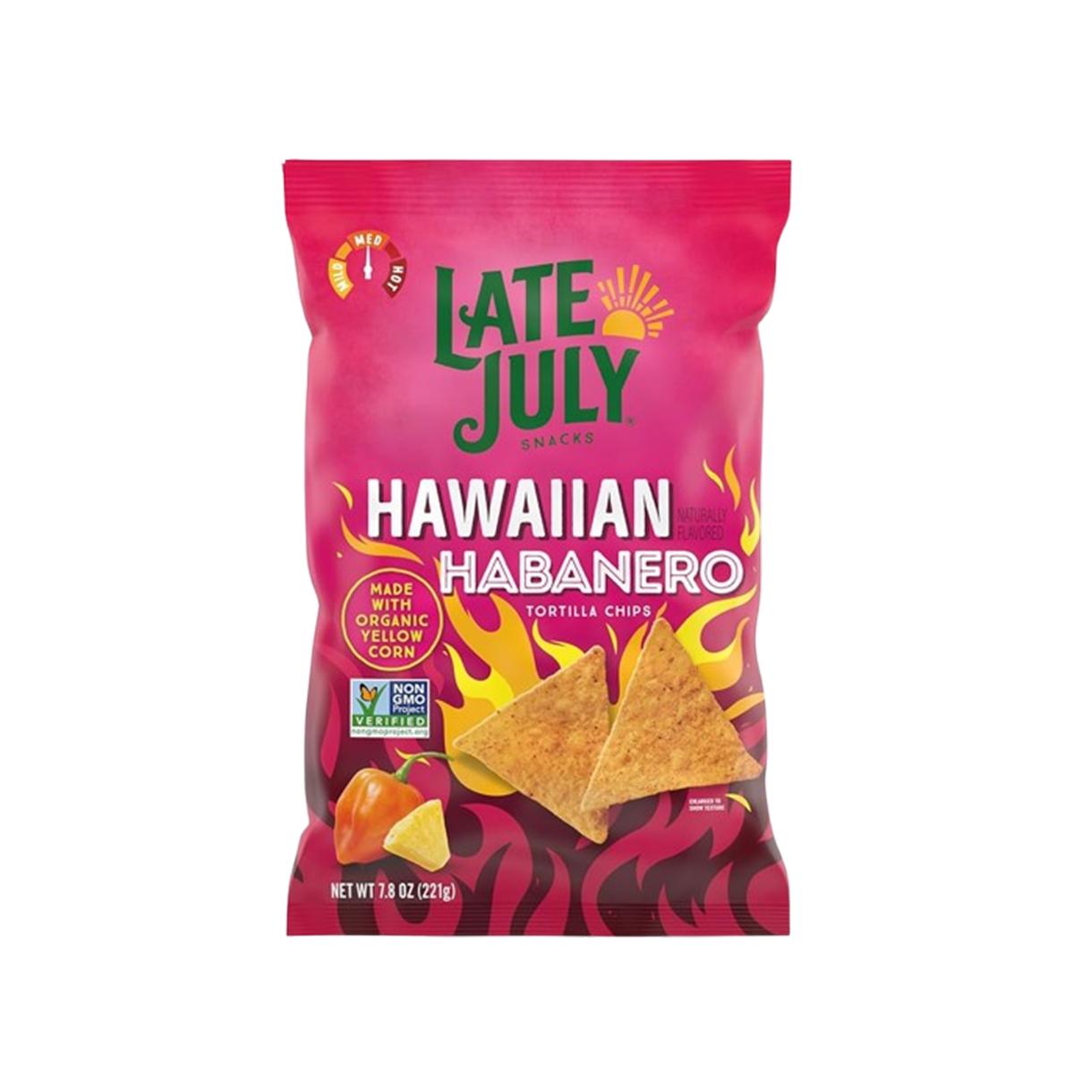 Late July Snacks, Hawaiian Habanero Tortilla Chips, Case Of 12, 7.8 oz