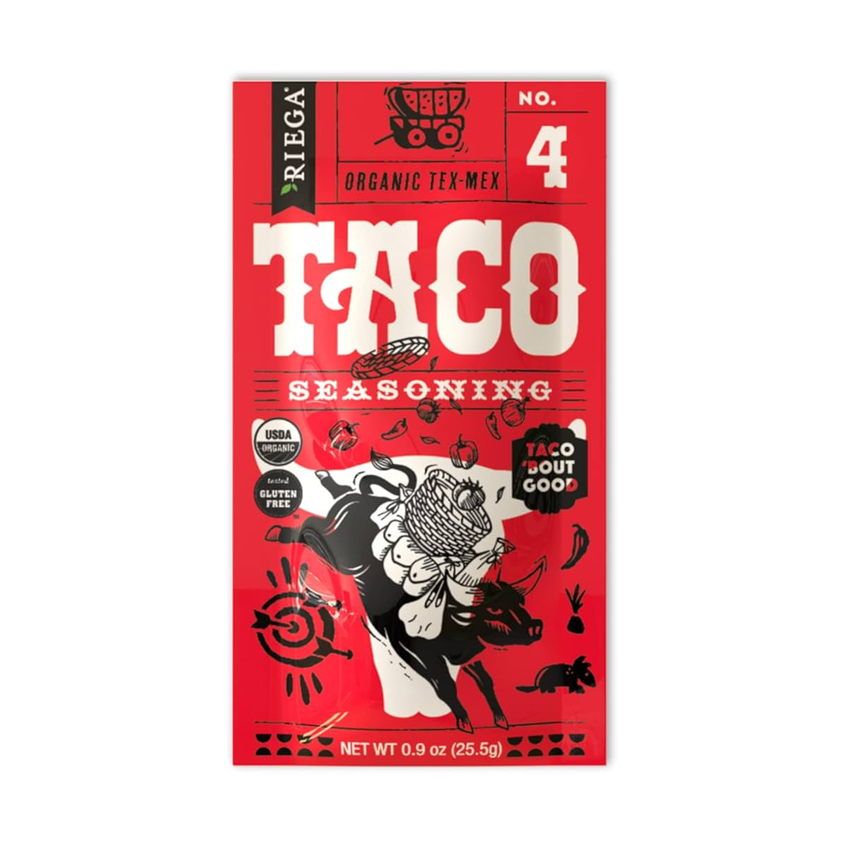Riega Foods, Organic Taco Seasoning No. 4, Case Of 8, .9 oz