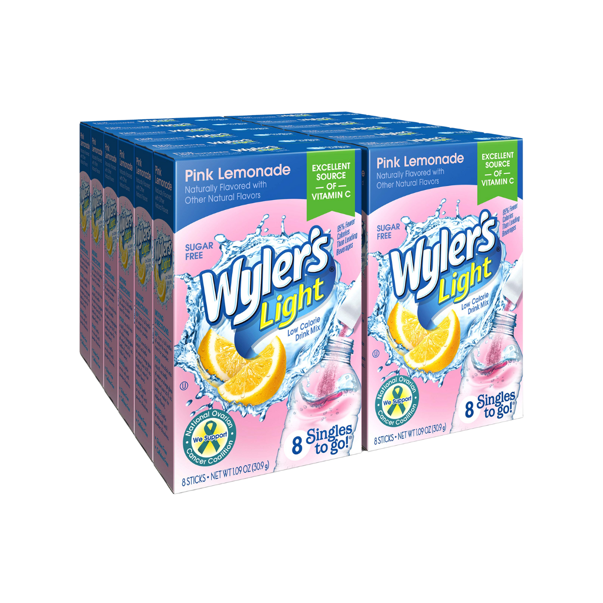 Wyler's Light Singles To Go Powder Packets, Water Drink Mix, Pink Lemonade, 96 Single Servings (Pack of 12)