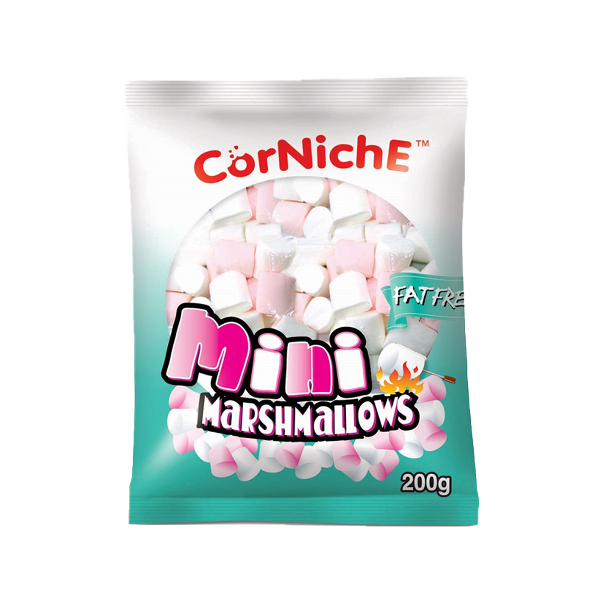 Corniche Mini Fat Free Marshmallows Pink & White 200g