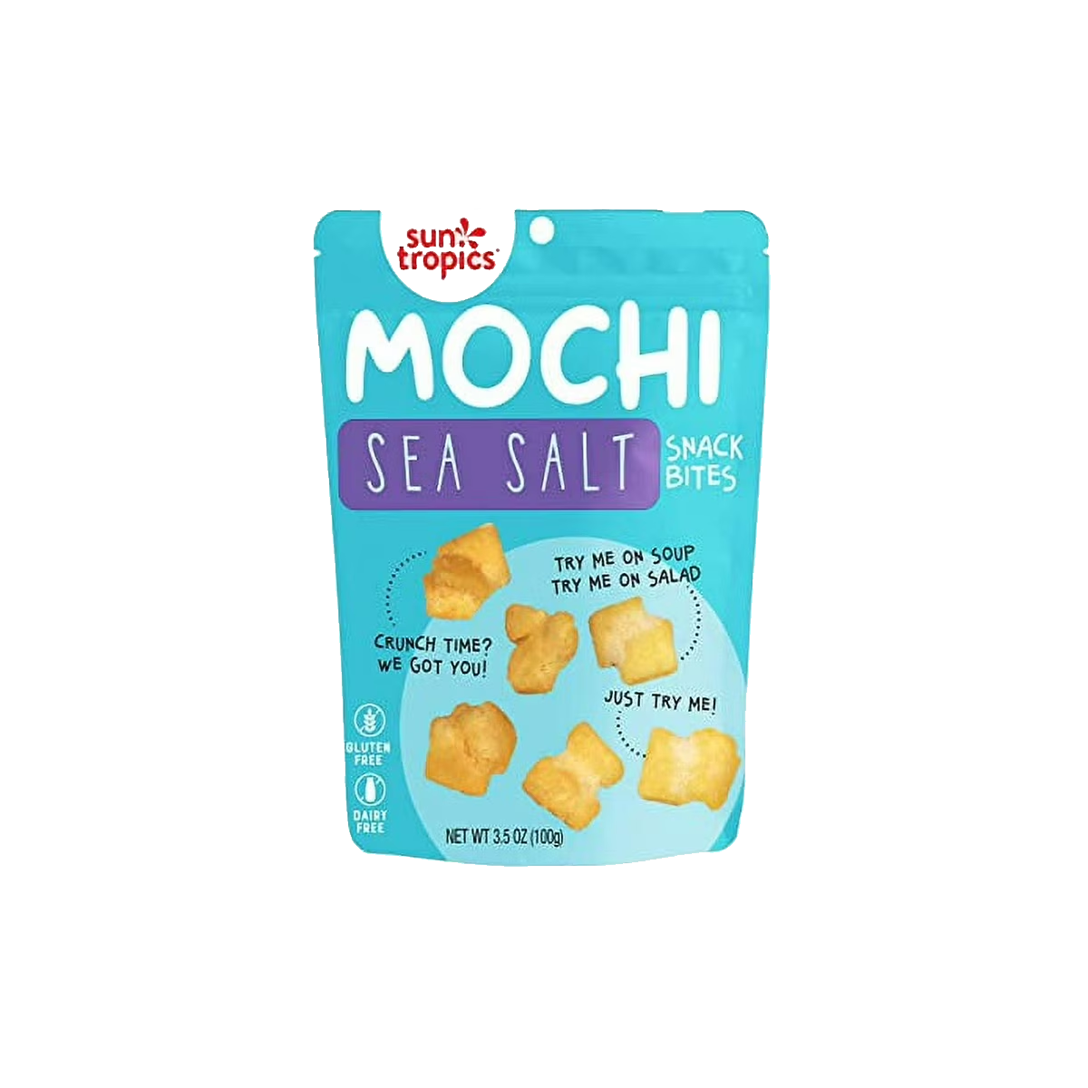 Sun Tropics, Mochi Snack Bites Sea Salt, Case Of 12, 3.5 oz