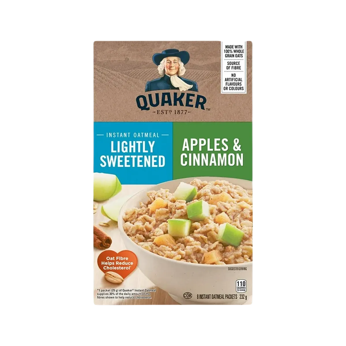 Quaker Oatmeal Lightly Apples & Cinnamon 232g