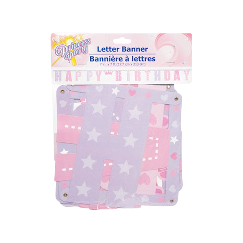 Princess Party Happy Birthday Letter Banner