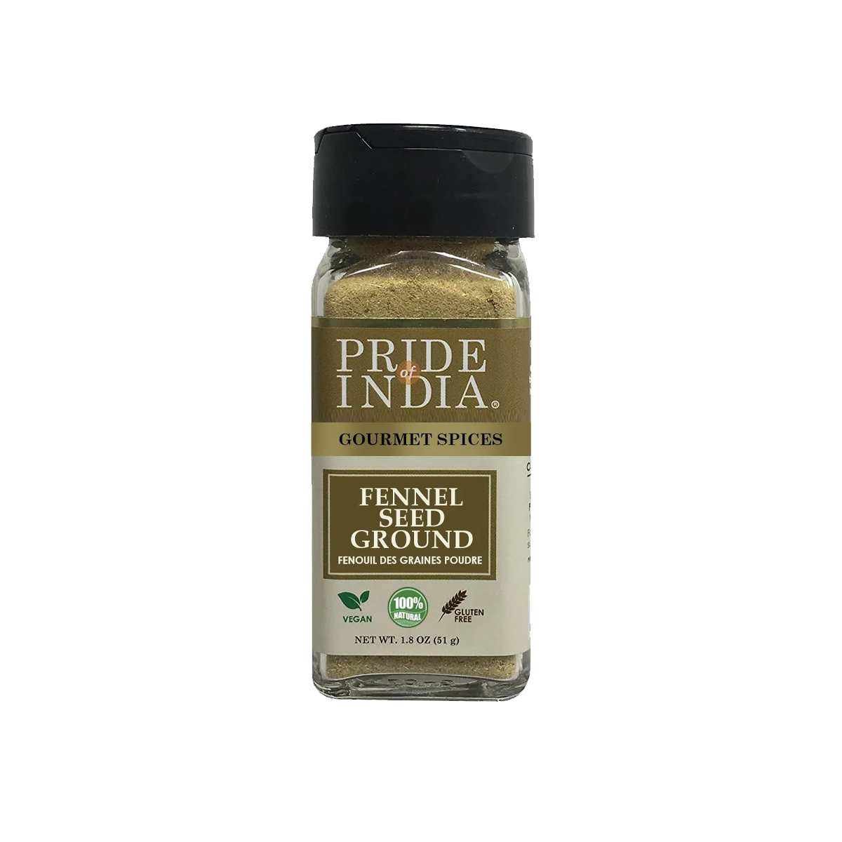 PRIDE OF INDIA Fennel Seed Ground - Case of 6 -  8 oz