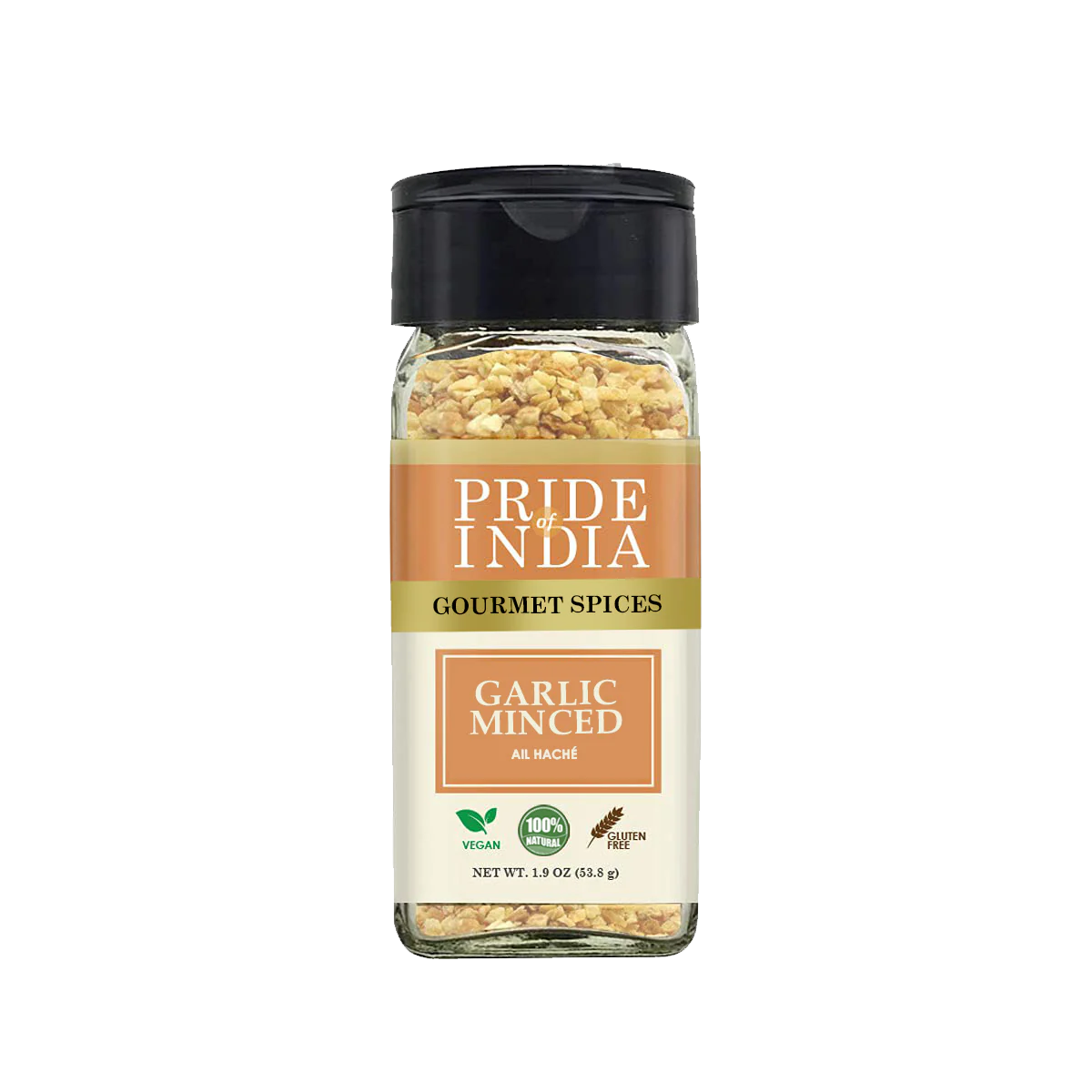 PRIDE OF INDIA Garlic Minced Whole - Case of 6 - 1.9 oz