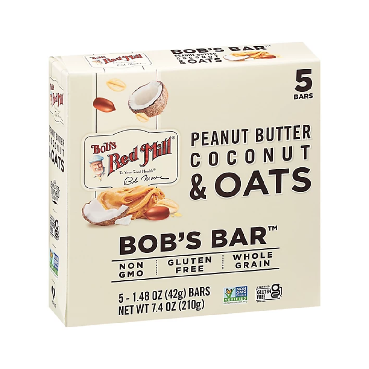 Bob's Red Mill, Peanut Butter Coconut & Oats Bar, Case Of 6, 7.4 oz