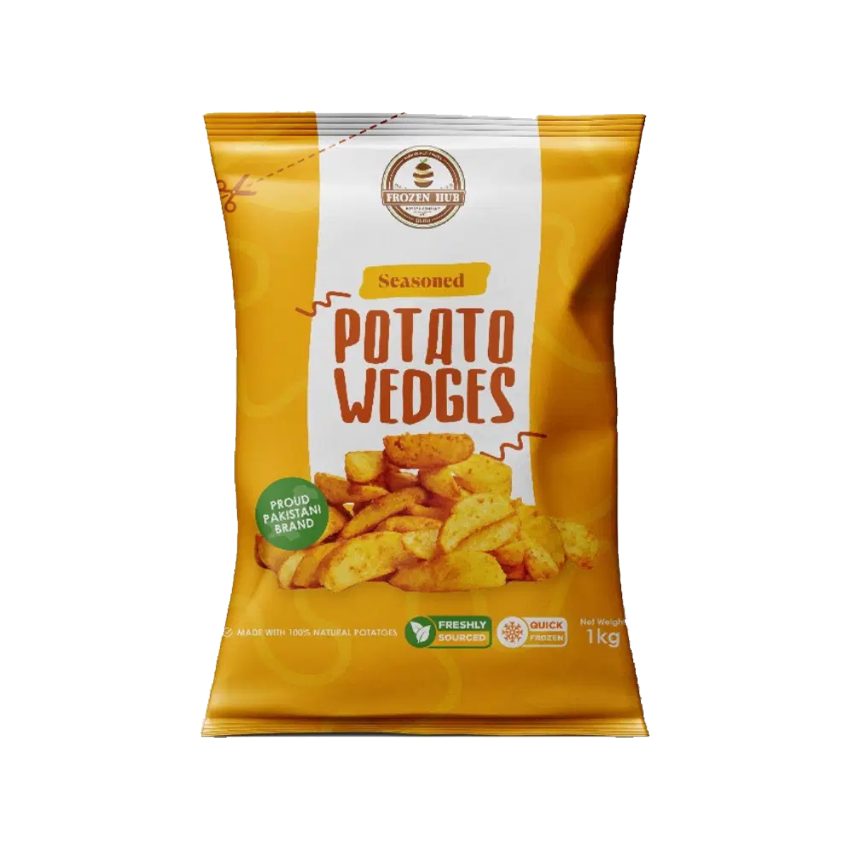Frozen hub potato wedges 1kg