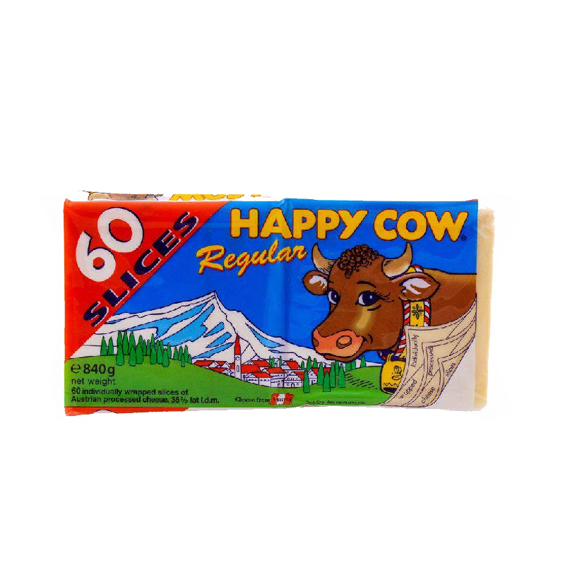 Happy Cow Regular Cheese 60 Slices - 840 Grams