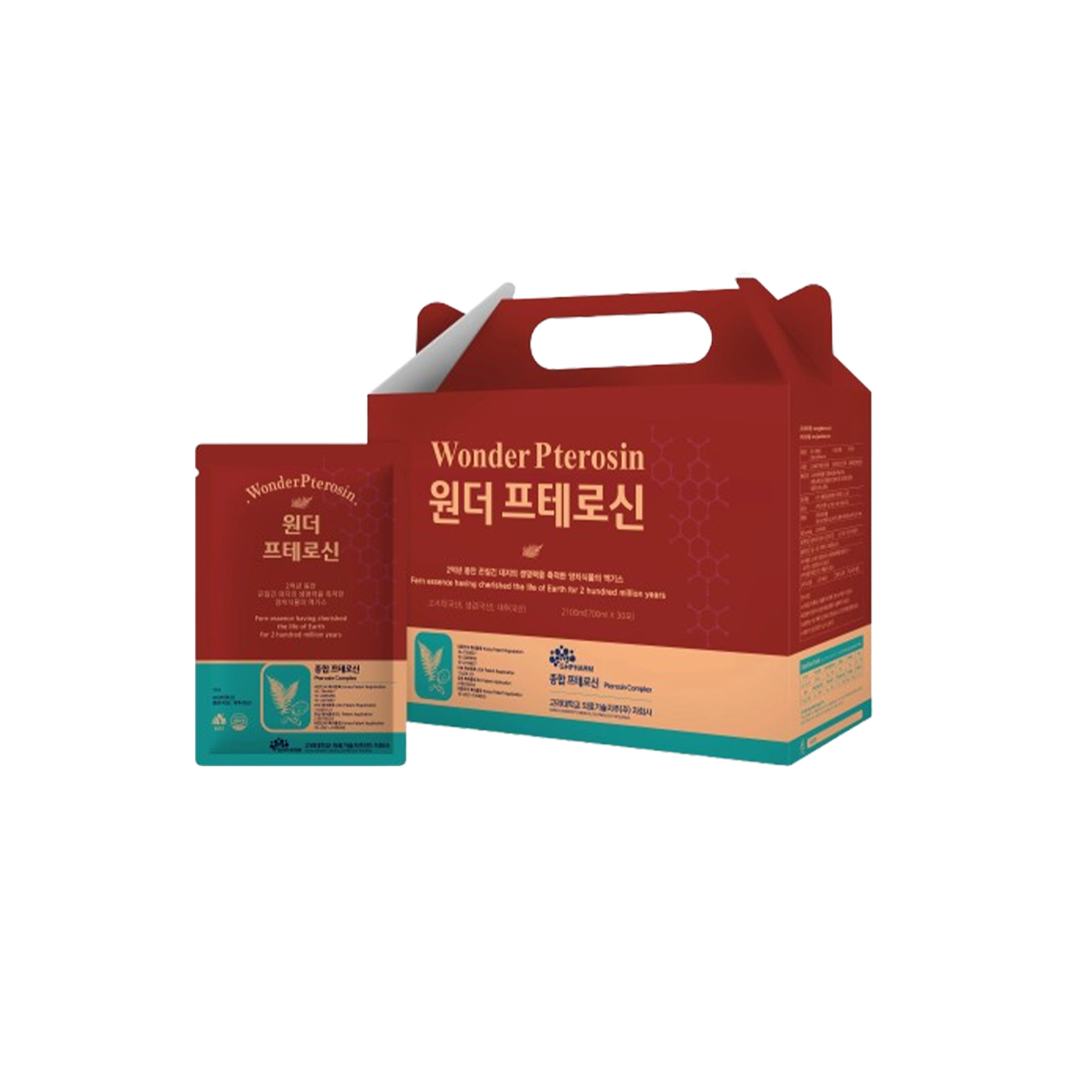 Kproduct4u - Wonder Pterosin, Pterosin & Ginger Liquid Tea for Healthy Brain and Bones 30 pouches - 70 ml