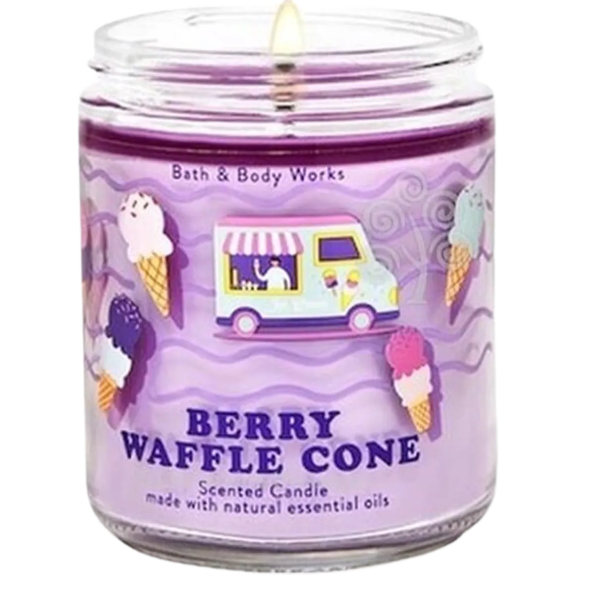 Bath & Body Works Single Wick Candle Berry Waffle Cone