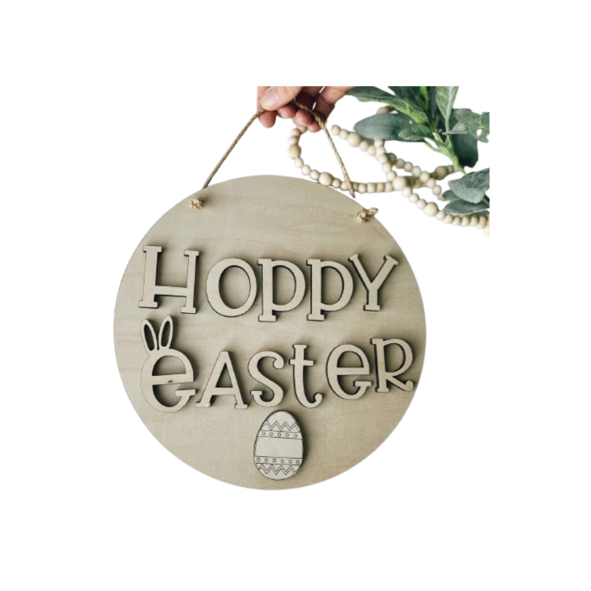 Imagine Design Hoppy Easter Dimensional Seasonal Door Hanger, 10"x10"x1/4"