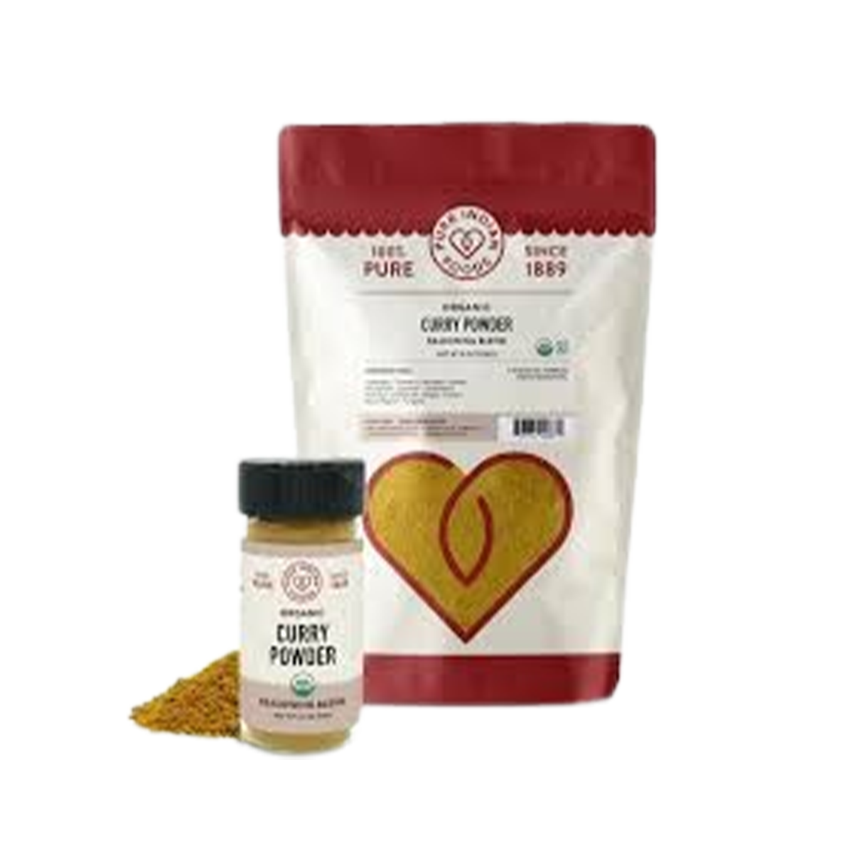 Pure Indian Foods Curry Powder, Certified Organic - Seasoning Blend Resealable Bag - Case of 12 - 8 oz