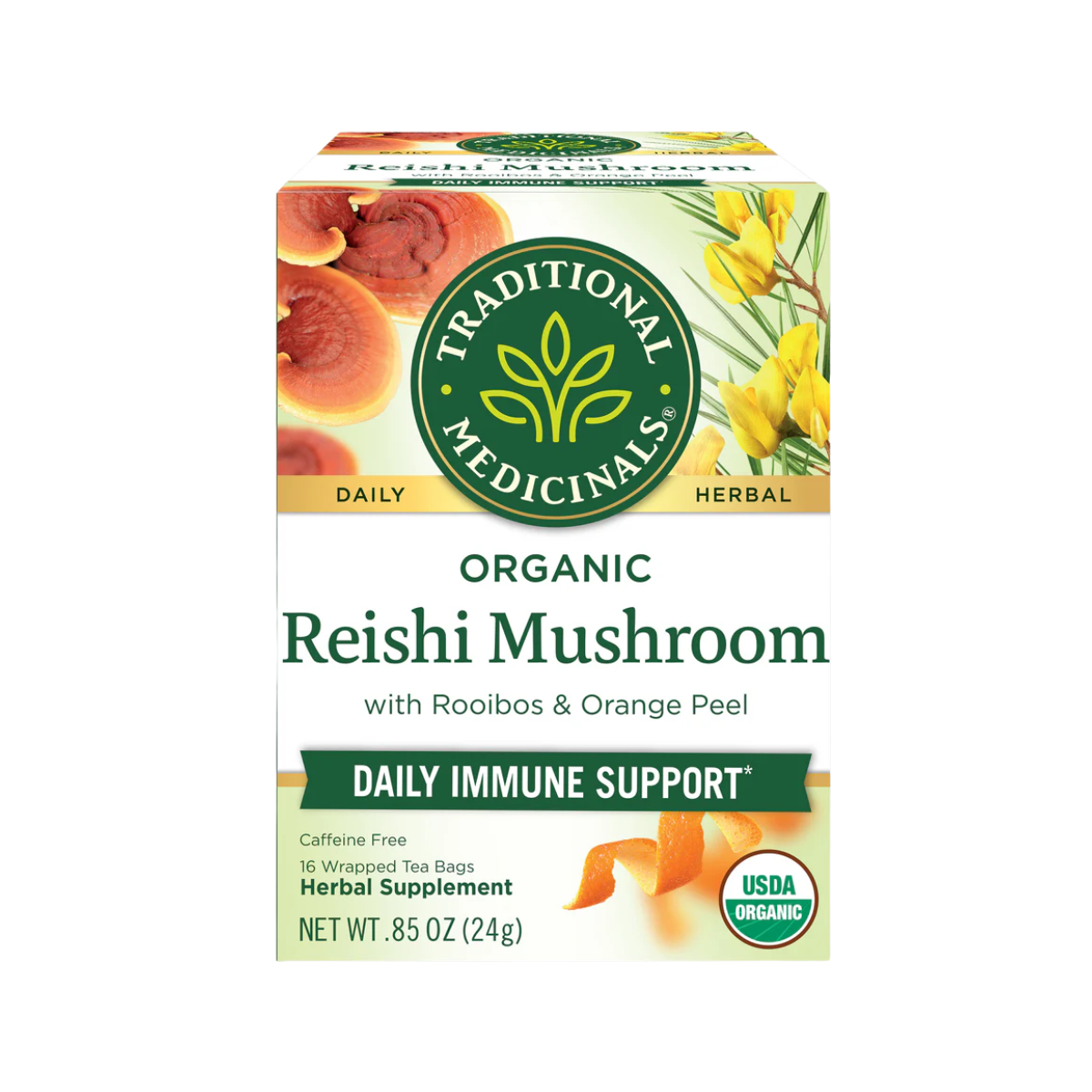 Traditional Medicinals Organic Reishi Mushroom with Rooibos & Orange Peel Tea 16 count