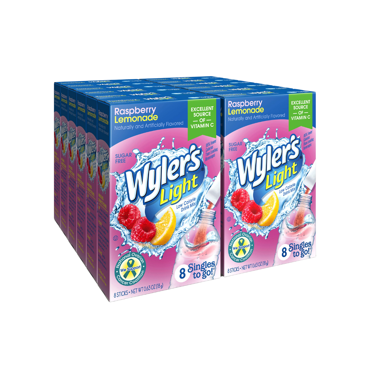 Wyler's Light Singles To Go Powder Packets, Water Drink Mix, Raspberry Lemonade, 96 Single Servings (Pack of 12)