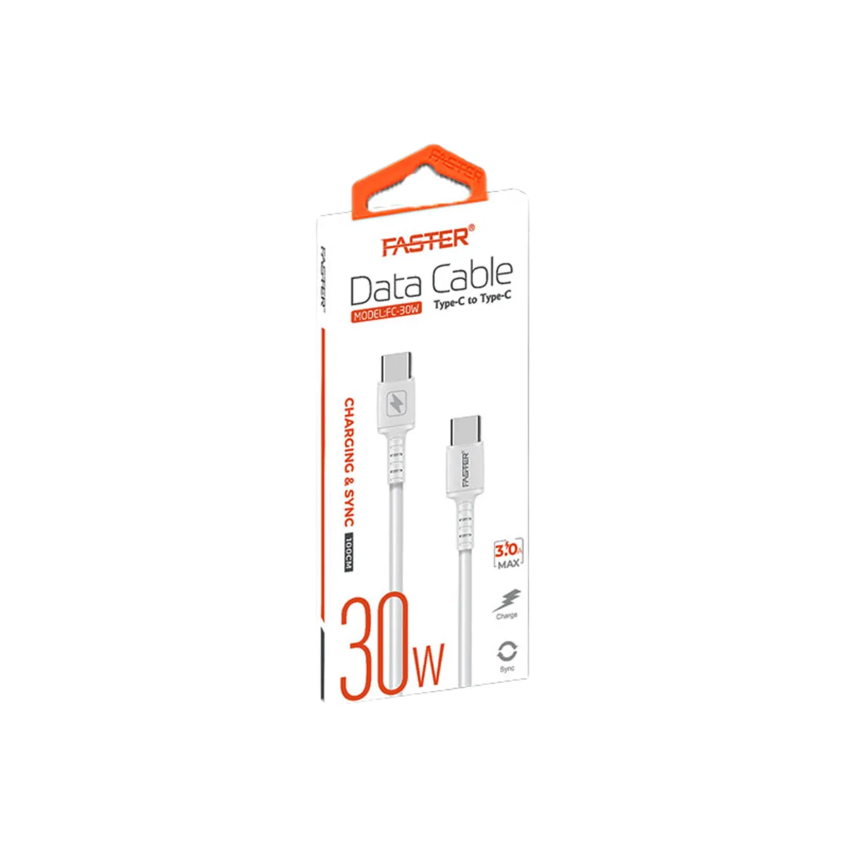 FASTER DATA CABLE TYPE -C TO TYPE-C FC30W