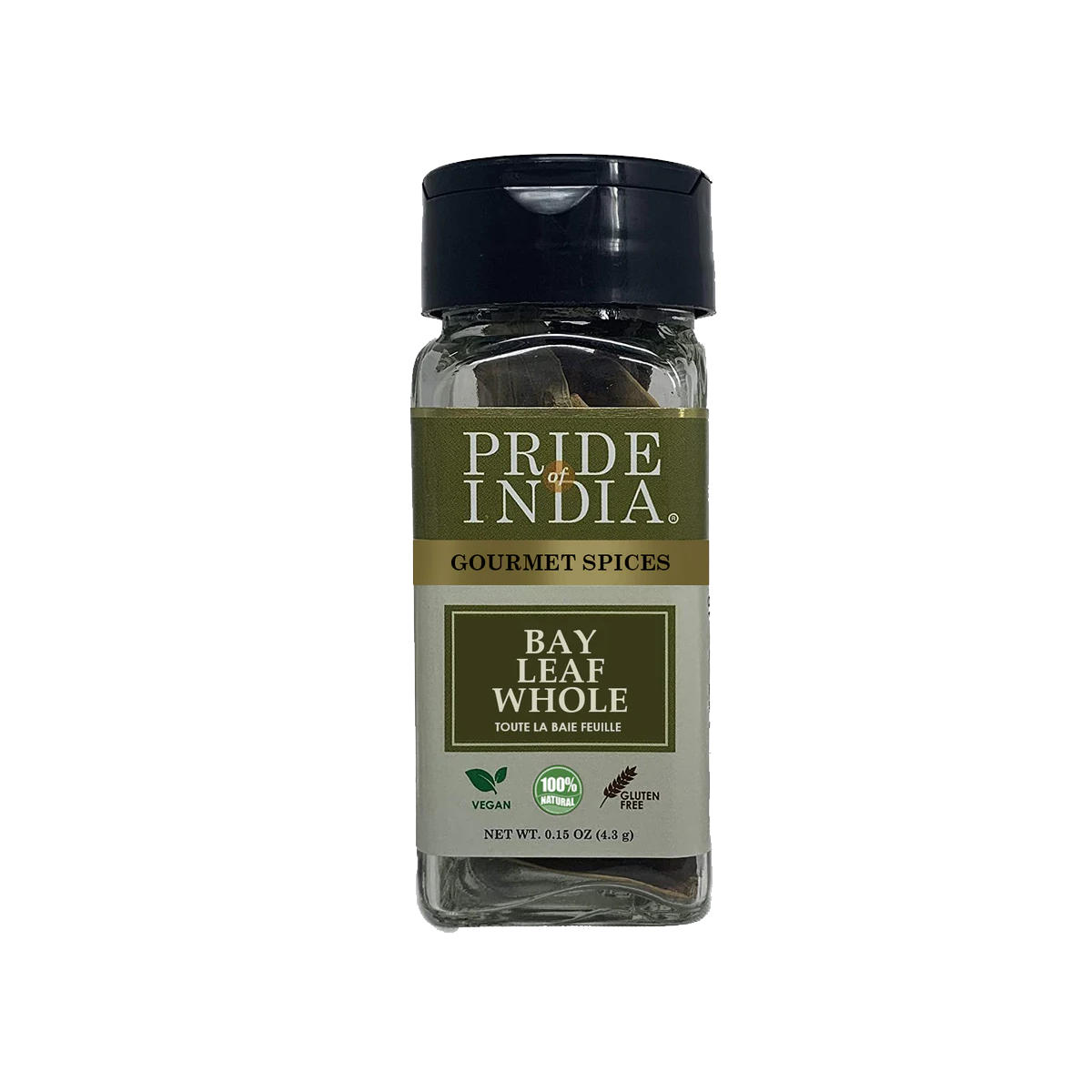 PRIDE OF INDIA Bay Leaf Whole - Case of 6 - 0.15 oz