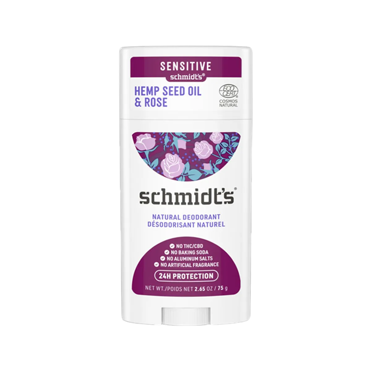 Schmidts Deodorant Stick Hemp Oil Rose 75G