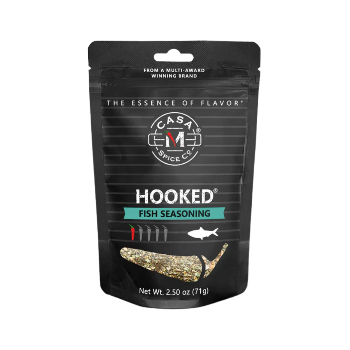 Casa M Spice Co® Hooked® Fish Seasoning - Refill Bag - Case of 6 - 2.5 oz each