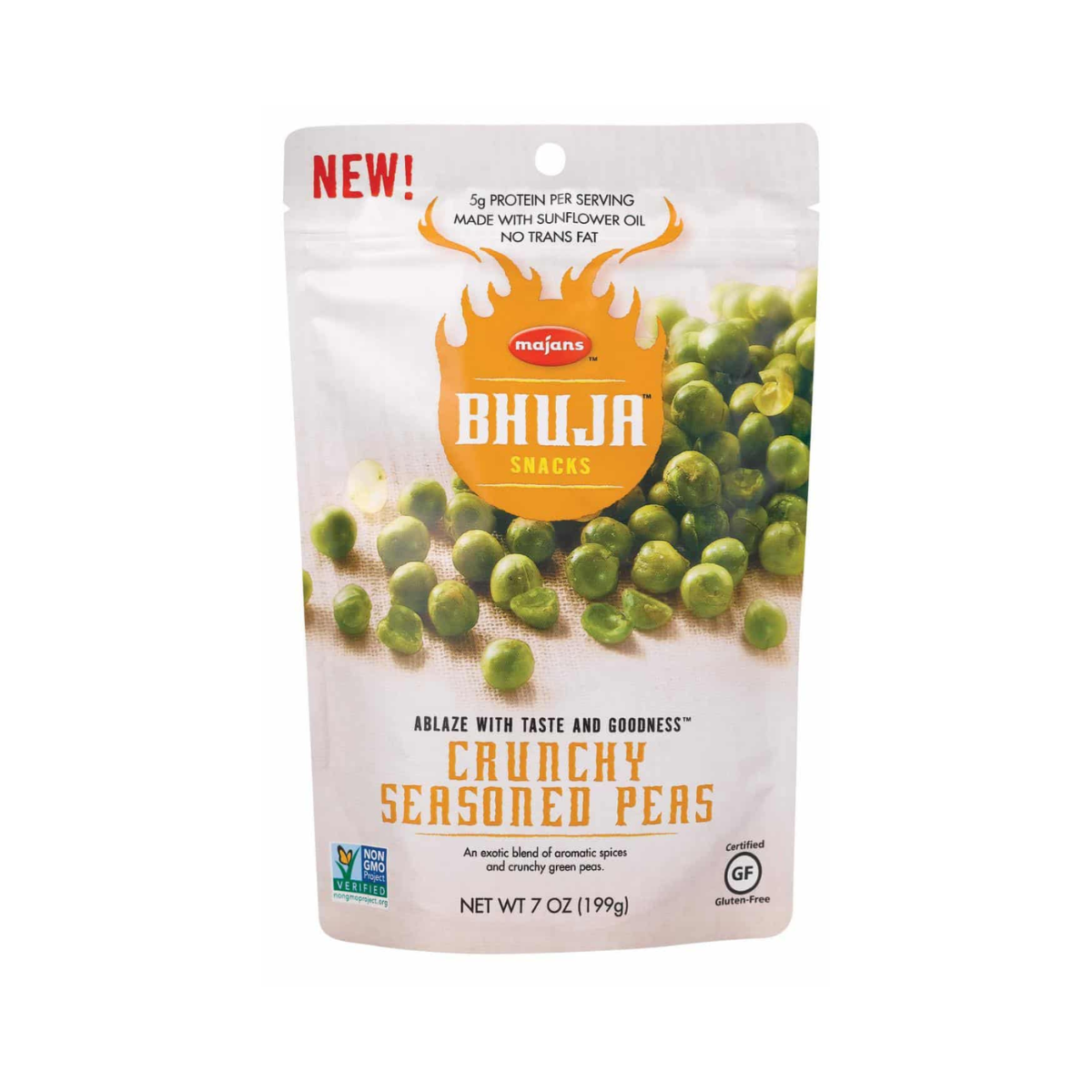 Bhuja, Crunchy Seasoned Peas Snack, Case Of 6, 7 oz