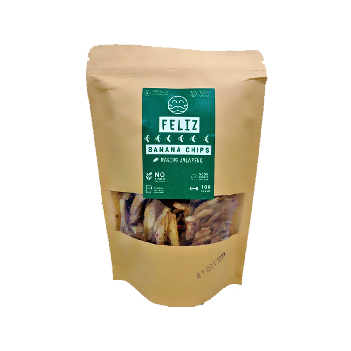 Feliz Banana Chips Raging Jalapeno 100g