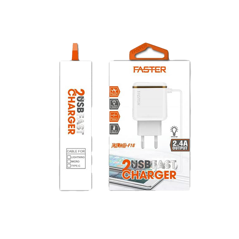 Faster 2USB Fast Charger Falcon-F16 LIGHTNING
