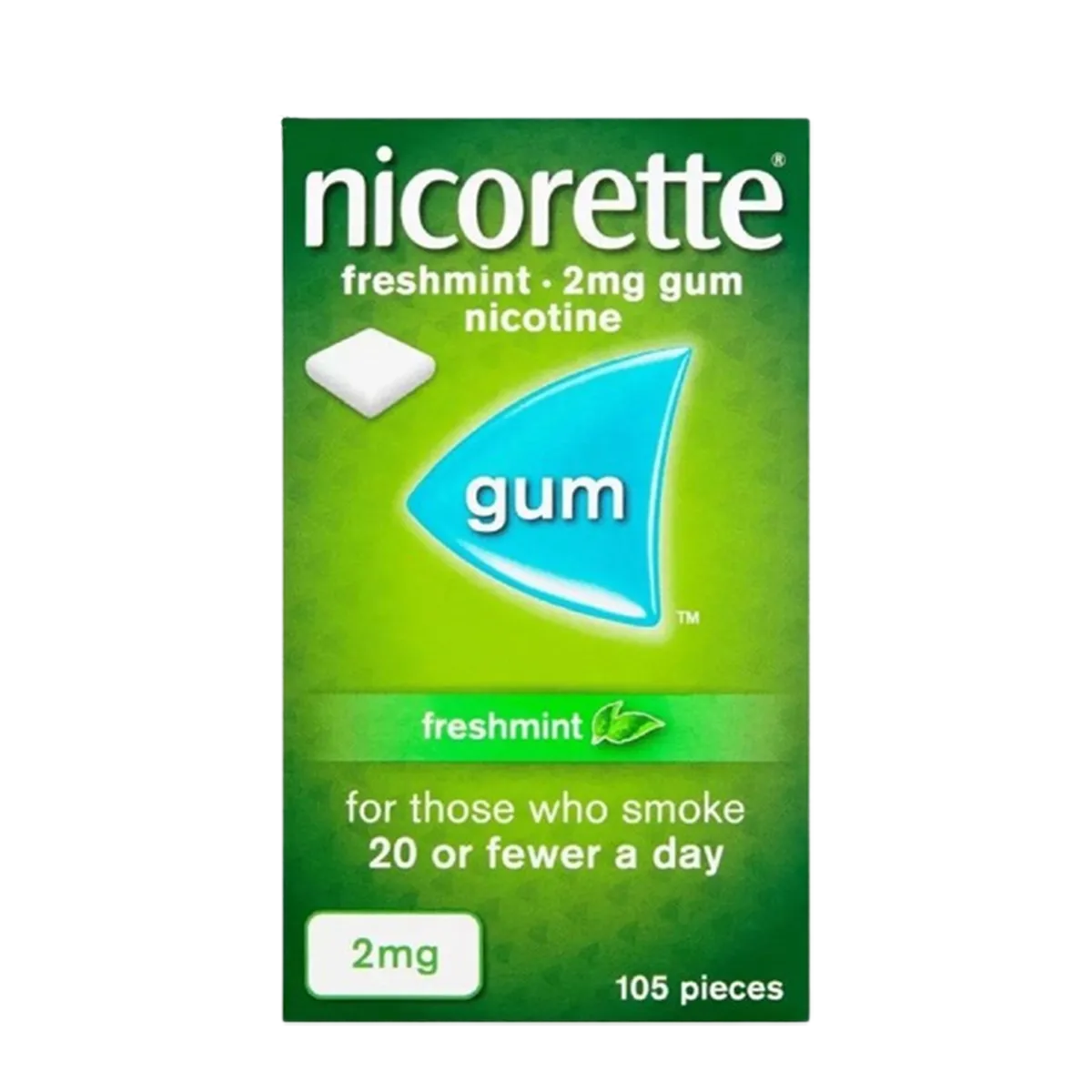 Nicorette Freshmint 2mg Gum 105 Pieces