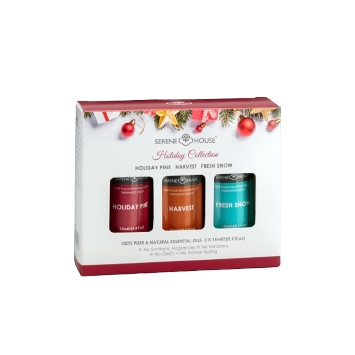 Serene House Holiday Collection 100% Natural Essential Oil Gift Set Case of 6 - 15ml