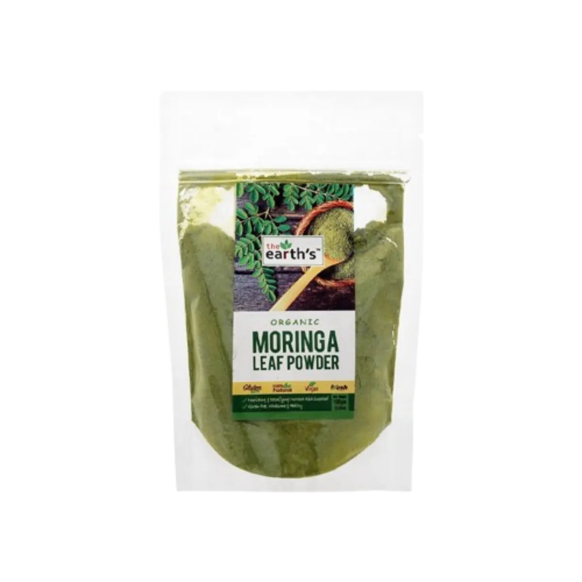 EarthS Organic Moringa Leaf Powder Pouch 100g