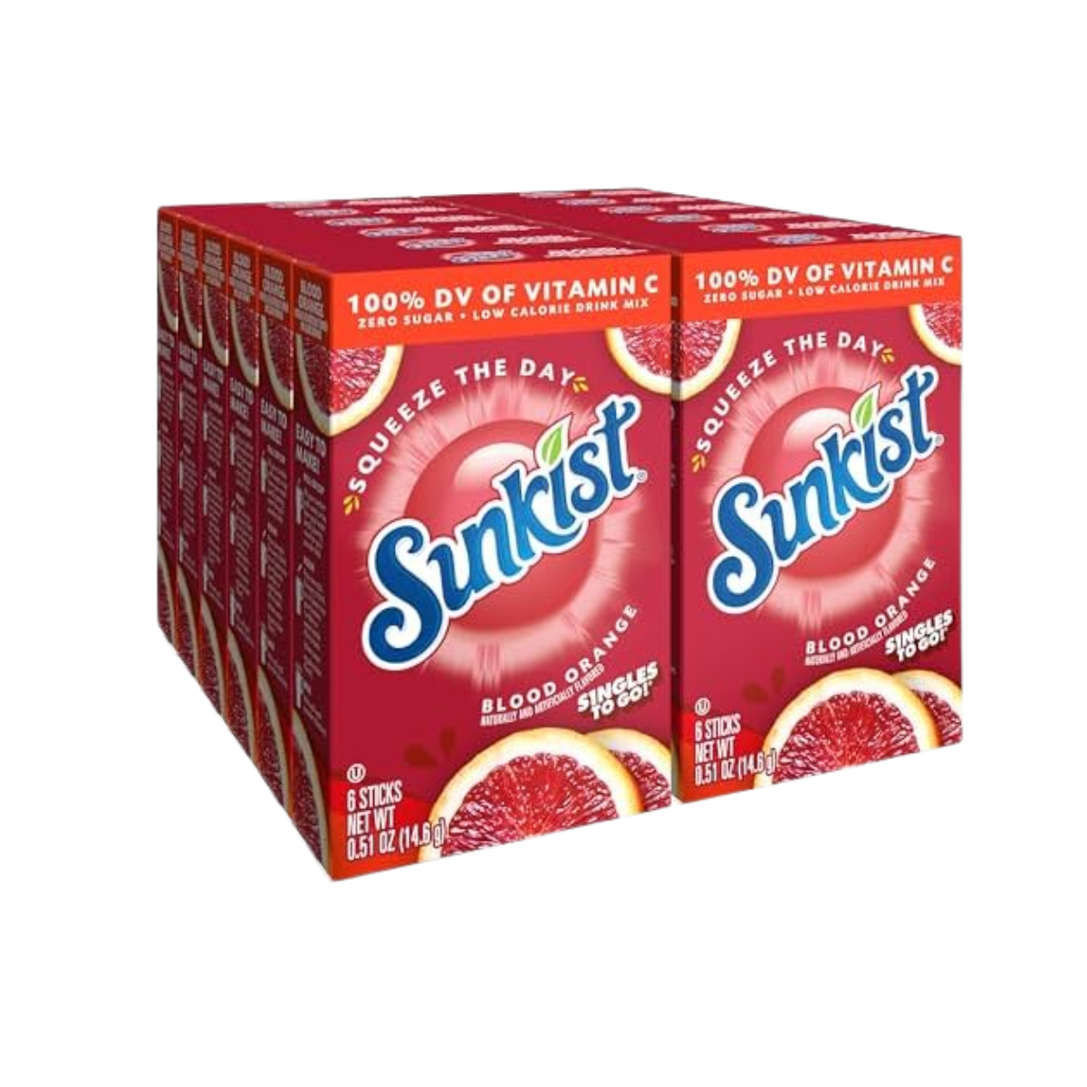 Singles to go Drink Mix Packets, Blood Orange, 6-Count Box – Powdered Drink Packets with Vitamin C