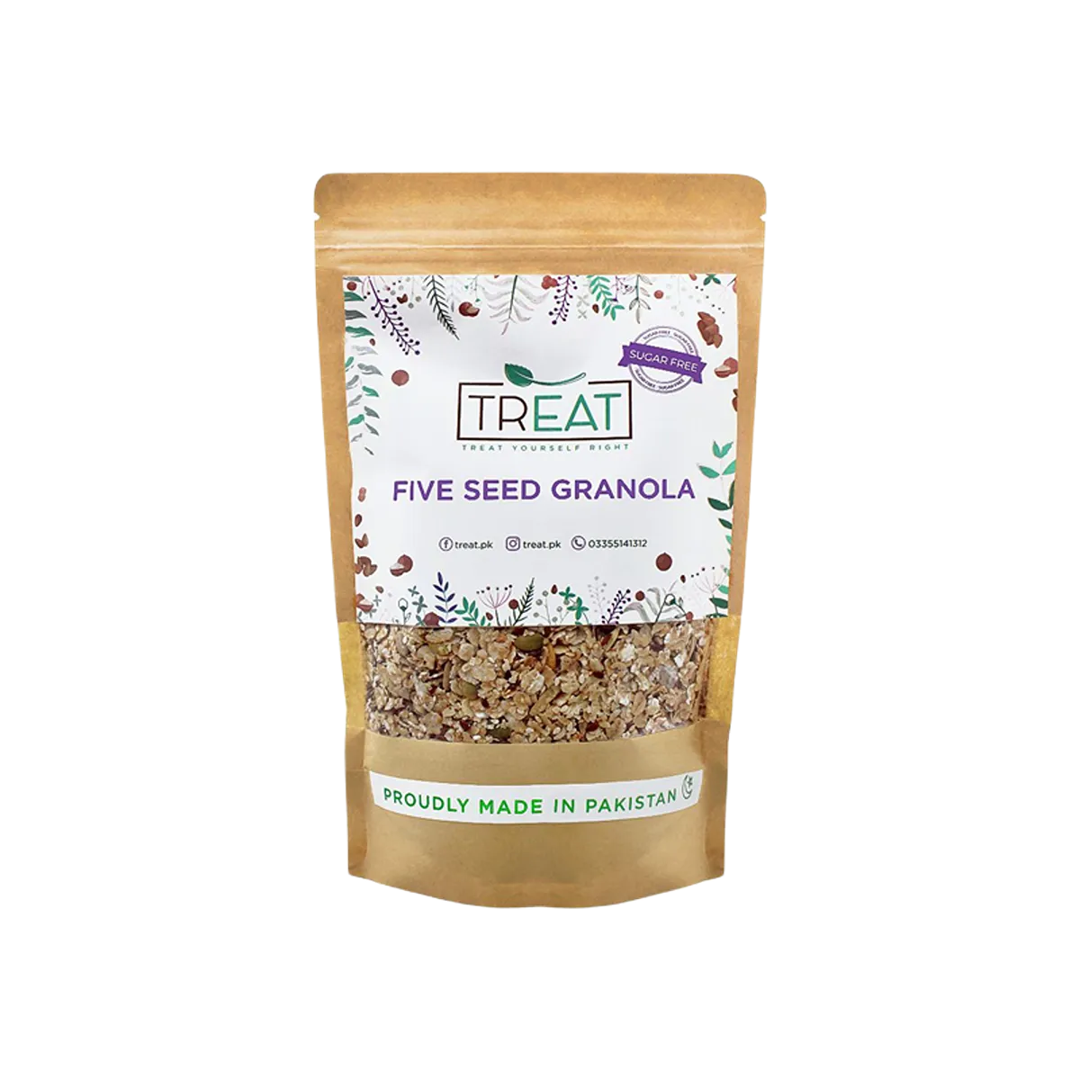 Treat Granola Five Seed Sugar Free 360g