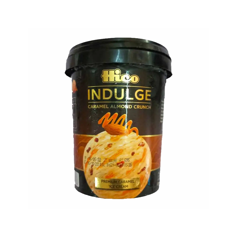 Hico Indulged Ice Cream Caramel Almond Crunch Tub 500ml